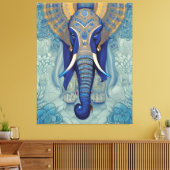 Blue Elephant Canvas Print Leinwanddruck (Insitu (Wohnzimmer))