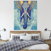 Blue Elephant Canvas Print Leinwanddruck (Insitu (Schlafzimmer))