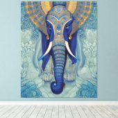 Blue Elephant Canvas Print Leinwanddruck (Insitu (Holzboden))