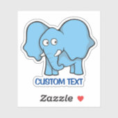 Blue Elephant Cartoon Aufkleber (Blatt)