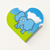 Blue Elephant Cartoon Notizbuch (Rückseite)