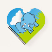 Blue Elephant Cartoon Notizbuch (Vorderseite)