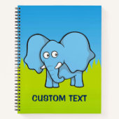 Blue Elephant Cartoon Notizbuch (Vorderseite)