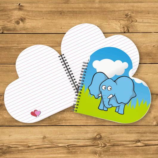 Blue Elephant Cartoon Notizbuch