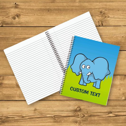 Blue Elephant Cartoon Notizbuch