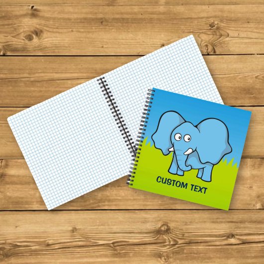 Blue Elephant Cartoon Notizbuch