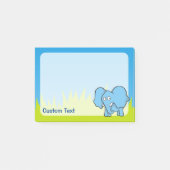 Blue Elephant Cartoon Post-it Klebezettel (Vorderseite)