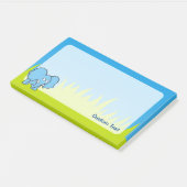 Blue Elephant Cartoon Post-it Klebezettel (angewinkelt)