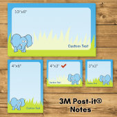 Blue Elephant Cartoon Post-it Klebezettel