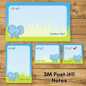 Blue Elephant Cartoon Post-it Klebezettel