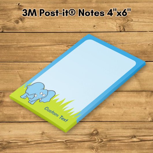 Blue Elephant Cartoon Post-it Klebezettel