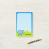 Blue Elephant Cartoon Post-it Klebezettel (Auf Schreibtisch)