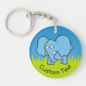 Blue Elephant Cartoon Schlüsselanhänger (Vorderseite)