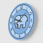 Blue Elephant Clock for Boys Bedroom Große Wanduhr (Winkel)