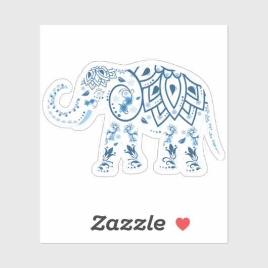 Blue Elephant Custom Cut Vinyl Sticker (Blatt)