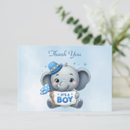 Blue Elephant Dankeschön Card Dankeskarte