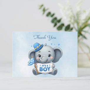Blue Elephant Dankeschön Card Dankeskarte