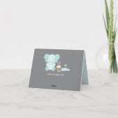 Blue Elephant Diaper Baby Dusche Vielen Dank Dankeskarte (Rückseite)