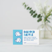 Blue Elephant Diaper Raffle Ticket Begleitkarte (Stehend Vorderseite)