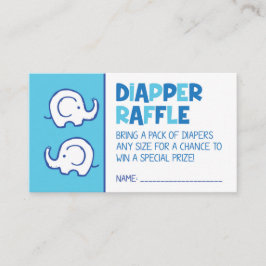 Blue Elephant Diaper Raffle Ticket Begleitkarte