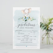 Blue Elephant Double Sided Baby Shower Games (Stehend Vorderseite)