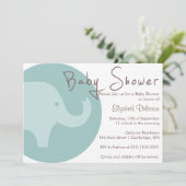 Blue Elephant Es ist eine Boy Baby Dusche Einladun Einladung (Stehend Vorderseite)