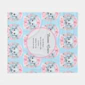 Blue Elephant Fleece Blanket (Vorderseite (Horizontal))