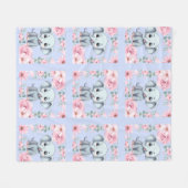Blue Elephant Fleece Blanket (Vorderseite (Horizontal))