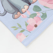 Blue Elephant Fleece Blanket (Ecke)