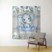 Blue Elephant Floral Foto Hintergrund Babydusche Wandteppich (Beispiel)