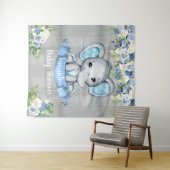 Blue Elephant Floral Foto Hintergrund Babydusche Wandteppich (Beispiel (Horizontal))