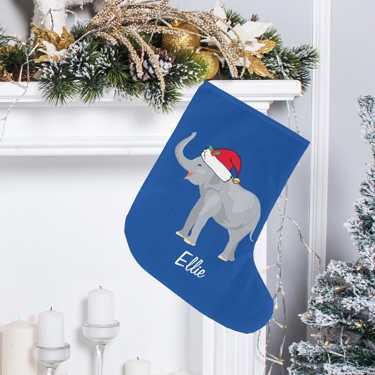 Blue Elephant Funny Custom Kids Weihnachten Großer Weihnachtsstrumpf