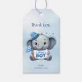 Blue Elephant Gift Tag Geschenkanhänger (Vorderseite)