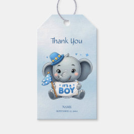 Blue Elephant Gift Tag Geschenkanhänger