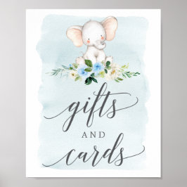 Blue Elephant Gifts and Cards Signieren Poster
