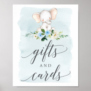 Blue Elephant Gifts and Cards Signieren Poster