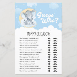 Blue Elephant Guess Who Mommy or Daddy Game