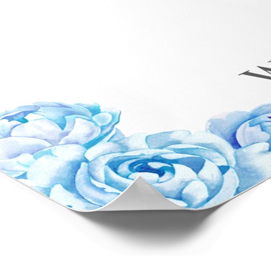 Blue Elephant Guestbook Alternative Sign Poster (Ecke)