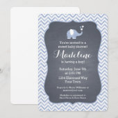 Blue Elephant Heart Einladung (Vorne/Hinten)