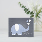 Blue Elephant Heart Postkarte (Stehend Vorderseite)