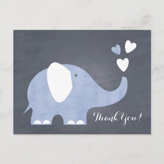Blue Elephant Heart Postkarte (Vorderseite)