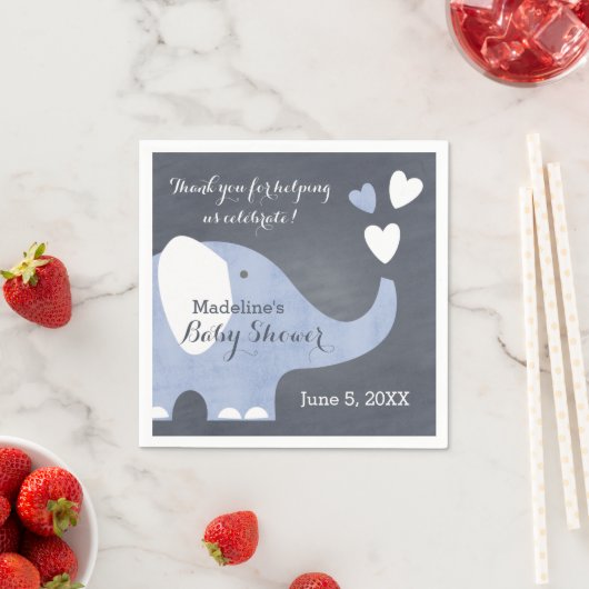 Blue Elephant Heart Serviette (Beispiel)