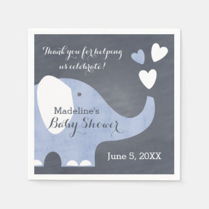 Blue Elephant Heart Serviette