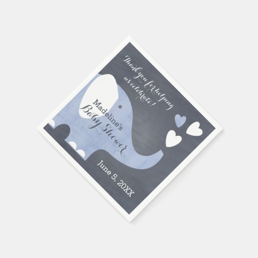 Blue Elephant Heart Serviette (Ecke)