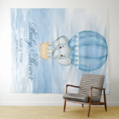 Blue Elephant Hot Air Ballon Hintergrund Wandteppich (Beispiel (Horizontal))