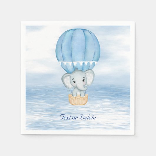 Blue Elephant Hot Air Ballon Napkins Serviette (Vorderseite)