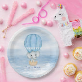 Blue Elephant Hot Air Ballon Paper Plate Pappteller (Party)