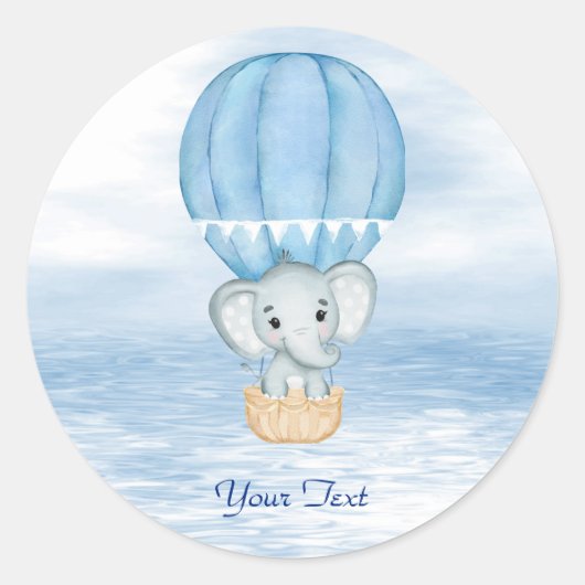 Blue Elephant Hot Air Ballon Sticker (Vorderseite)