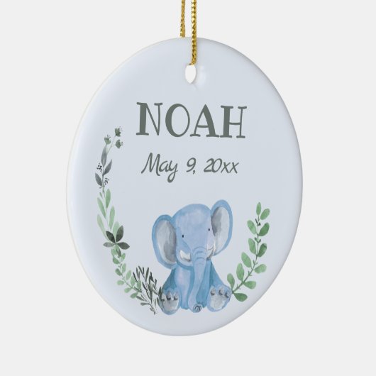 Blue Elephant Keramik Ornament (Rechts)