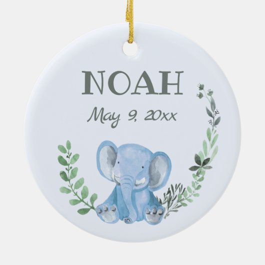 Blue Elephant Keramik Ornament (Hinten)